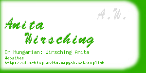 anita wirsching business card